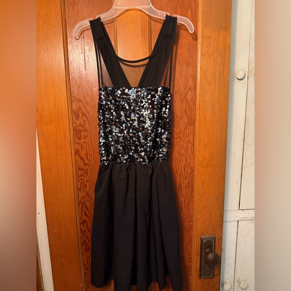 Bongo Black And Silver Sequin Backless Dress - image 1